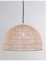 Polokoule - NV 9586446 Závěsné svítidlo MELODY přírodní ratan černý kabel E27 1x12W IP20 bez žárovky - NOVA LUCE