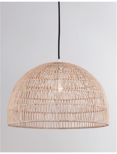 Polokoule - NV 9586446 Závěsné svítidlo MELODY přírodní ratan černý kabel E27 1x12W IP20 bez žárovky - NOVA LUCE - foto 1