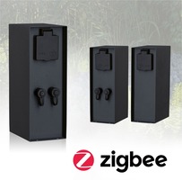 Příslušenství - P 94915 Plug &amp; Shine sloupek se zásuvkami Rio vč. trafa IP44 antracit - PAULMANN