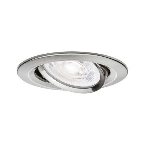 Koupelnová - P 92421 LED vestavné svítidlo Nova Plus GU10 Flat IP65 93mm 4,9W 230V stmívatelné 4000K kov kartáčovaný - PAULMANN - foto 1