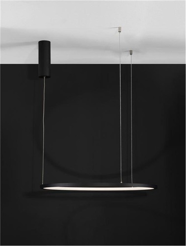 Kruhová - NV 9345601 Závěsné svítidlo TARQUIN černý hliník a akryl LED 36W 230V 3000K IP20 stmívatelné - NOVA LUCE - foto 1