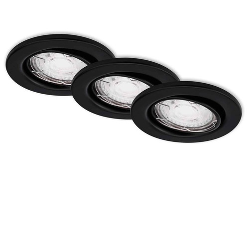 Kruhová - BRI 7147-035 3ks LED vestavné svítidlo, pr. 8,6 cm, 5 W, černá - BRILONER - foto 1