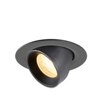 Kruhová - LA 1010047 NUMINOS® GIMBLE XS Stropní vestavné svítidlo, 3000 K, 40°, IP20, kulaté, černé - BIG WHITE (SLV)
