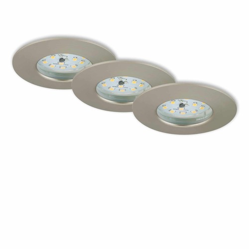 Kruhová - BRI 7295-032 3ks sada LED vestavné svítidlo, pr. 7,5 cm, 6,5 W, matný nikl - BRILONER - foto 1