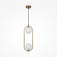 Koule - M MOD013PL-02BS1 Závěsné svítidlo Ring 2xG9 50W bílá/mosaz kov/sklo designové - MAYTONI