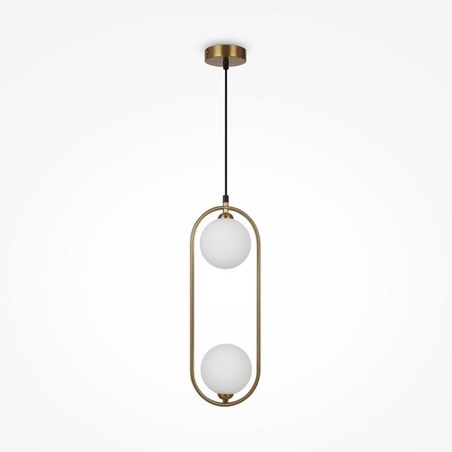 Koule - M MOD013PL-02BS1 Závěsné svítidlo Ring 2xG9 50W bílá/mosaz kov/sklo designové - MAYTONI - foto 1