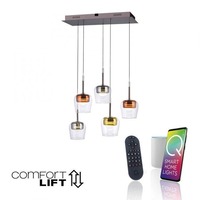 Dekorativní - PN 2743-70 LED závěsné svítidlo Q-KON 5-ramenné vícebarevné Smart Home ZigBee 2700-5000K - PAUL NEUHAUS