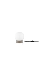 Stolní lampy dekorační - FAN I-ERIS-L Stolní lampa Eris bílá + hnědá, hliník + sklo, 1 x E14,  15 x 16 cm - FANEUROPE