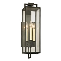 Nástěnná - HVLG B6382-CE Venkovní nástěnné svítidlo BECKHAM kov/sklo železo/čirá E14 3x40W - HUDSON VALLEY (Troy)