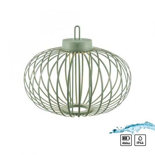 Na stůl - LD 19305-43 AKUBA LED stolní lampa průměr 46cm zelená na baterie USB IP44 stmívatelné dotykem 2700K - JUST LIGHT - foto 1