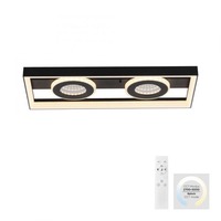 Hranatá - PN 6854-18 TRAFORO Stropní svítidlo černé tunelový efekt stmívatelné dálkový ovladač 2700-5000K - PAUL NEUHAUS