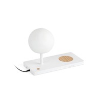 Stolní lampy dekorační - FARO 01007A Svítidlo NIKO RIGHT BASE GLASS bílá stolní lampa - FARO