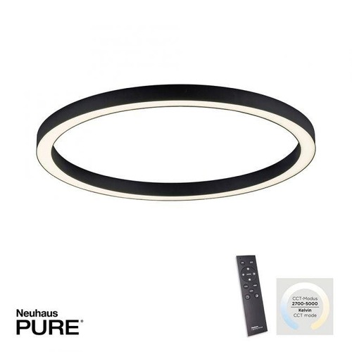 Kruhová - PN 6306-13 Paul Neuhaus LED stropní svítidlo PURE-LINES 70x70 CCT dálkový ovladač 2700-5000K antracit - PAUL NEUHAUS - foto 1