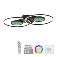 Kruhová - LD 15160-18 TUNEL LED stropní svítidlo černé s RGB efekty, CCT stmívatelné s dálkovým ovládáním RGB+3000-6500K - LEUCHTEN DIREKT / JUST LIGHT