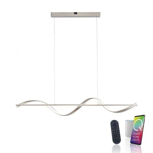 Podélná - PN 2385-55 Paul Neuhaus LED závěsné svítidlo Q-SWING stříbrná Smart Home stmívatelné FB ZigBee 2700-5000K - PAUL NEUHAUS - foto 1