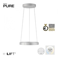 Kruhová - PN 2560-95 LED závěsné svítidlo PURE E-Clipse elektrické 2700-5000K šedá - PAUL NEUHAUS