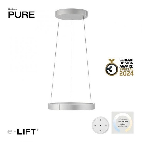 Kruhová - PN 2560-95 LED závěsné svítidlo PURE E-Clipse elektrické 2700-5000K šedá - PAUL NEUHAUS - foto 1