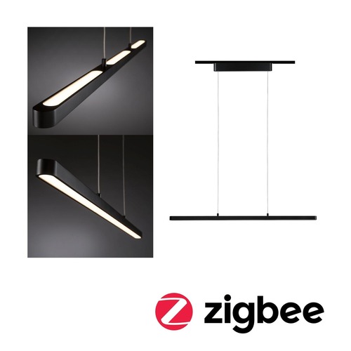 Svítidla - P 95579 URail LED závěs Smart Home Zigbee Lento 3x13,5W měnitelná bílá stmívatelné 230V černá mat - PAULMANN - foto 1