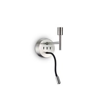 Dekorativní - ILUX 259833 Nástěnné svítidlo Ideal Lux SET UP MAP2 NICKEL 259833 E27 1x60W + LED 3W 220lm 3000K IP20 21cm saténový nikl - IDEALLUX