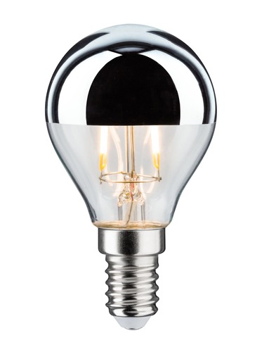 E14 - P 28663 LED kapka 2,6 W E14 zrcadlový svrchlík stříbrná teplá bílá - PAULMANN - foto 1