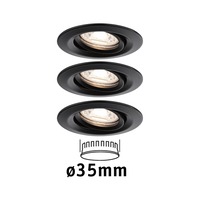 Koupelnová - P 93085 LED vestavné svítidlo Easy Dim Nova Mini Plus Coin základní sada výklopné 66mm 15° Coin 3x4W 230V 2700K černá mat - PAULMANN