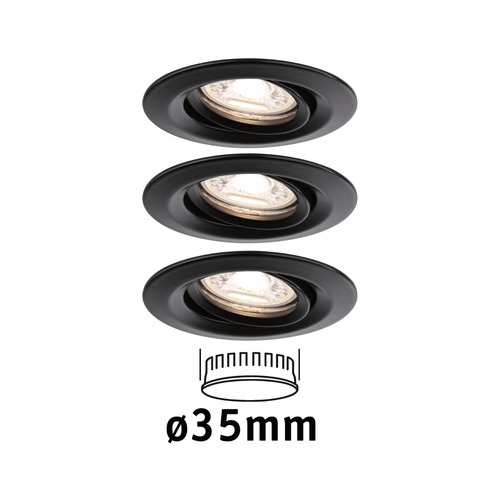 Koupelnová - P 93085 LED vestavné svítidlo Easy Dim Nova Mini Plus Coin základní sada výklopné 66mm 15° Coin 3x4W 230V 2700K černá mat - PAULMANN - foto 1