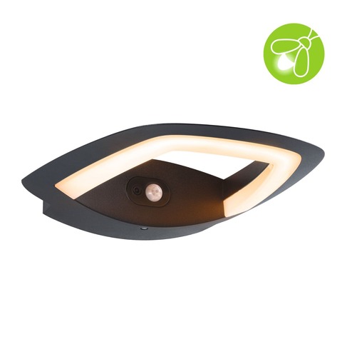 Nástěnná - P 94839 LED venkovní nástěnné svítidlo Akena pohybové čidlo neláká hmyz IP44 243x254mm 2200K 10,8W 230V antracit hliník - PAULMANN - foto 1