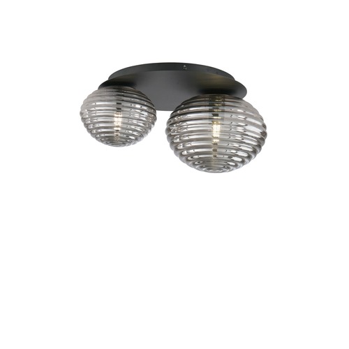 Dekorativní - FAN I-RIPPLE-PL2-NER Stropní přisazené svítidlo Ripple černá, 2xE27, 45 x 21,5 cm - FANEUROPE - foto 1