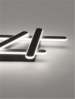Hranatá - NV 9210919 Stropní svítidlo WILLOW černá ocel a akryl Dx54.7x33.9x5.6cm LED 40W stmívatelné - NOVA LUCE