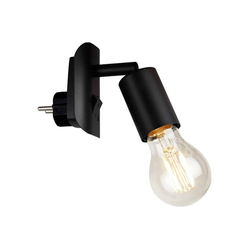 Bodová - BRI 2602-015 Svítidlo do zásuvky 9,5 cm 1x E27 25W černá - BRILONER - foto 1