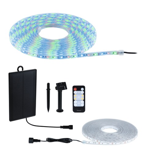 Na baterie - P 71196 LED pásek solární vč. dálkový ovladač 10m IP44 3,8W 14lm/m 60 LEDs/m RGB - PAULMANN - foto 1
