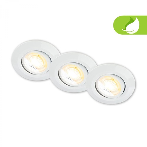 Kruhová - BRI 7587036 Klira 3ks sada LED vestavné bodové svítidlo 230V, stmívatelné, nastavitelné, bílé - BRILONER - foto 1