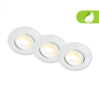 Kruhová - BRI 7587036 Klira 3ks sada LED vestavné bodové svítidlo 230V, stmívatelné, nastavitelné, bílé - BRILONER