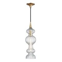 Dekorativní - HVLG 1600-AGB-CL-CE Závěsné svítidlo POMFRET ocel/sklo staromosaz/čirá E27 1x40W - HUDSON VALLEY