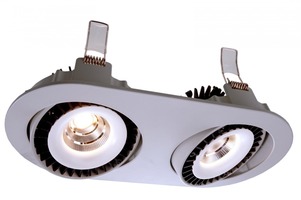Kruhová - IMPR 565106 Downlight Shop II výklopný LED 2x15W 4000K 500mA stříbrná - LIGHT IMPRESSIONS