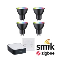 GU10/GZ10 - P 5191 Startovací sada Zigbee 3.0 Smart Home smik Gateway + LED reflektor GU10 RGBW + vypínač - PAULMANN