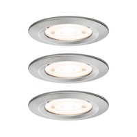 Koupelnová - P 92279 LED vestavné svítidlo Nova GU10 Flat nevýklopné IP44 3x4,9W 230V 2700K kov kartáčovaný - PAULMANN