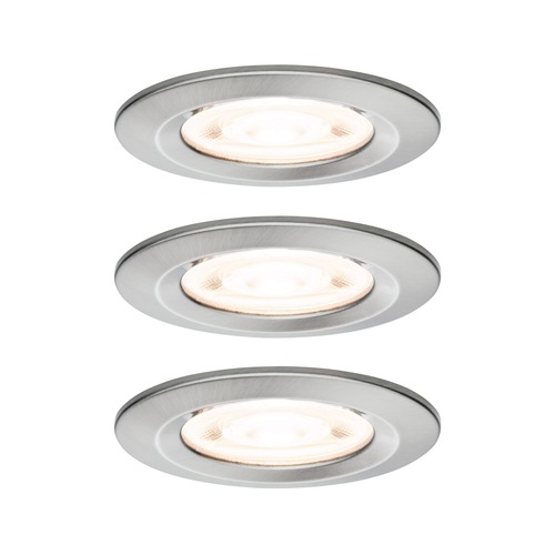 Koupelnová - P 92279 LED vestavné svítidlo Nova GU10 Flat nevýklopné IP44 3x4,9W 230V 2700K kov kartáčovaný - PAULMANN - foto 1