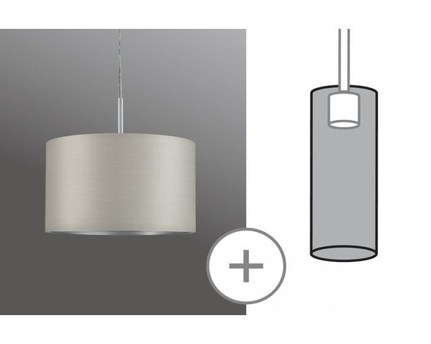 Svítidla - P 60352 Látkové stínidlo Tessa šedé max. 50W průměr 25cm - PAULMANN - foto 1