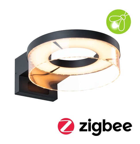 Nástěnná - P 93113 LED venkovní nástěnné svítidlo Smart Home Zigbee 3.0 Capea pohybové čidlo neláká hmyz IP44 231mm CCT 12,5W 230V antracit hliník - PAULMANN - foto 1