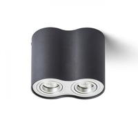 Downlight - RED R12683 MILANO II stropní matná černá česaný hliník 230V GU10 2x35W - RED - DESIGN RENDL