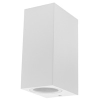 LED nástěnné svítidla - SVÍTILNA HLINÍKOVÁ BÍLÁ TELO 2xGU10 PONOŽKA