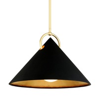 Kónická - HVLG 289-42-CE Závěsné svítidlo CHARM kov/sklo černá/zlatá/opál E27 1x100W - HUDSON VALLEY (Corbettt)