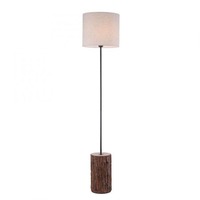 Stojací lampy - LD 11234-79 BARK LED stojací svítidlo, dřevo, látkové stínidlo,1xE27, šňůrový vypínač - LEUCHTEN DIREKT / JUST LIGHT