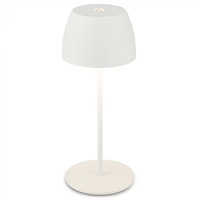 Stolní lampy dekorační - BRILO 7503016 LED nabíjecí stolní lampička Serina Mini, bezdrátová, 20cm, IP44, 2,5W, stmívatelné, dotykový vypínač, bílé - BRILO