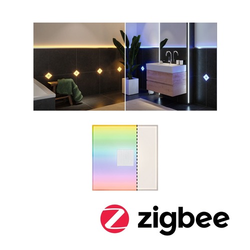 Zapuštěná - P 78414 LumiTiles LED dlaždice čtvercová IP44 100x10mm 12V 0,75W stmívatelné 2700K bílá umělá hmota/hliník - PAULMANN - foto 1