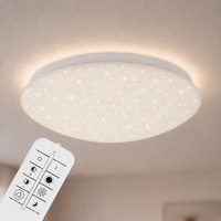 Kruhová - BRILO 3328-016 LED stropní svítidlo hvězdné nebe, CCT, noční světlo, dálkový ovladač, stmívatelné - BRILO