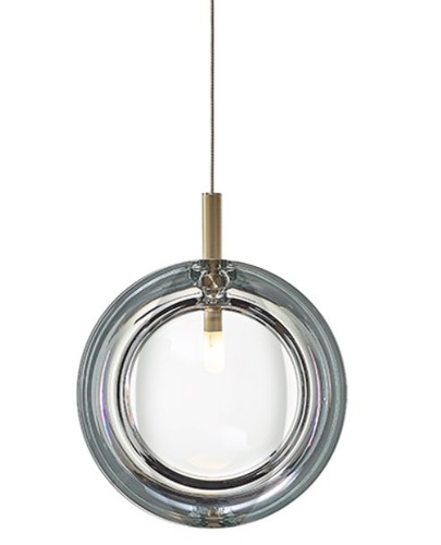 Subtilní - BOMMA 1/85/95150L/B/00000/160/A/BBR… Závěsné svítidlo LENS čiré - kartáčované kování, bez baldachýnu 1/85/95150L/B/00000/160/A/BBR/2,5- BOMMA - foto 1