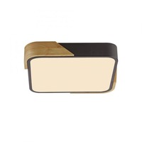 Hranatá - LD 14289-18 BILA LED stropní svítidlo hranaté černá s dekorem dřeva nadčasový design 3000K - JUST LIGHT