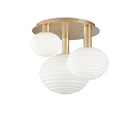 Dekorativní - FAN I-RIPPLE-PL3-ORO Stropní přisazené svítidlo Ripple zlatá, 3xE27, 53,5 x 39 cm - FANEUROPE